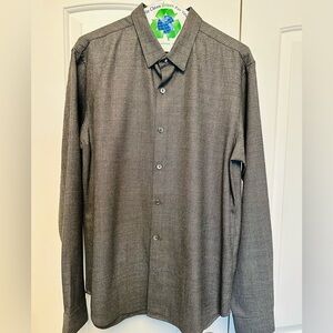 Theory 100% Wool Brown and Tan Textured Shirt